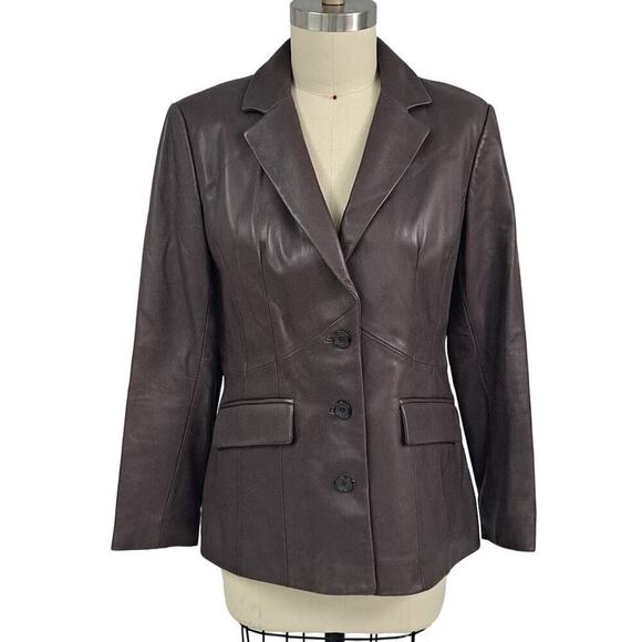 Preston & York Jackets & Blazers - Preston & York Brown Lambskin Blazer jacket Women Large